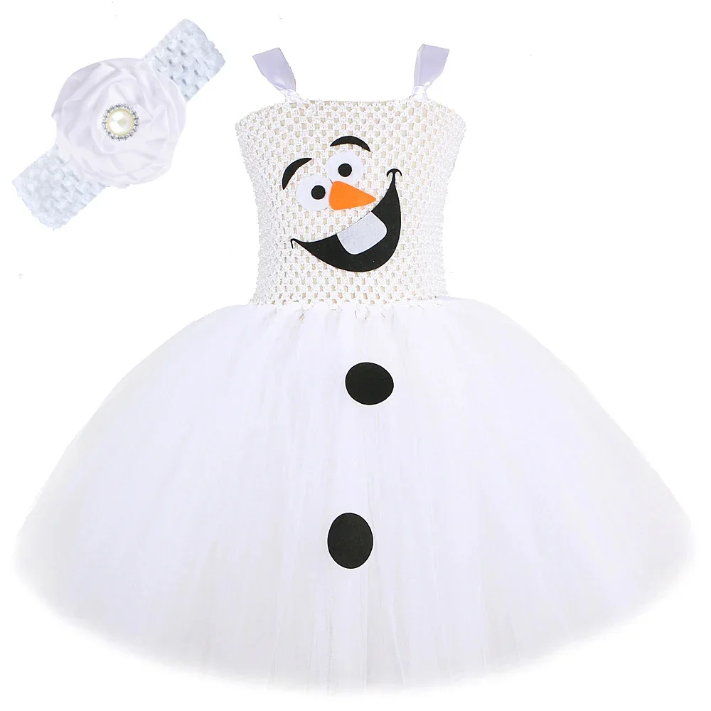 New Tutu Dress for Baby Girls Christmas Snowman Costumes Kids Carnival Halloween Outfit Children New Year Clothes