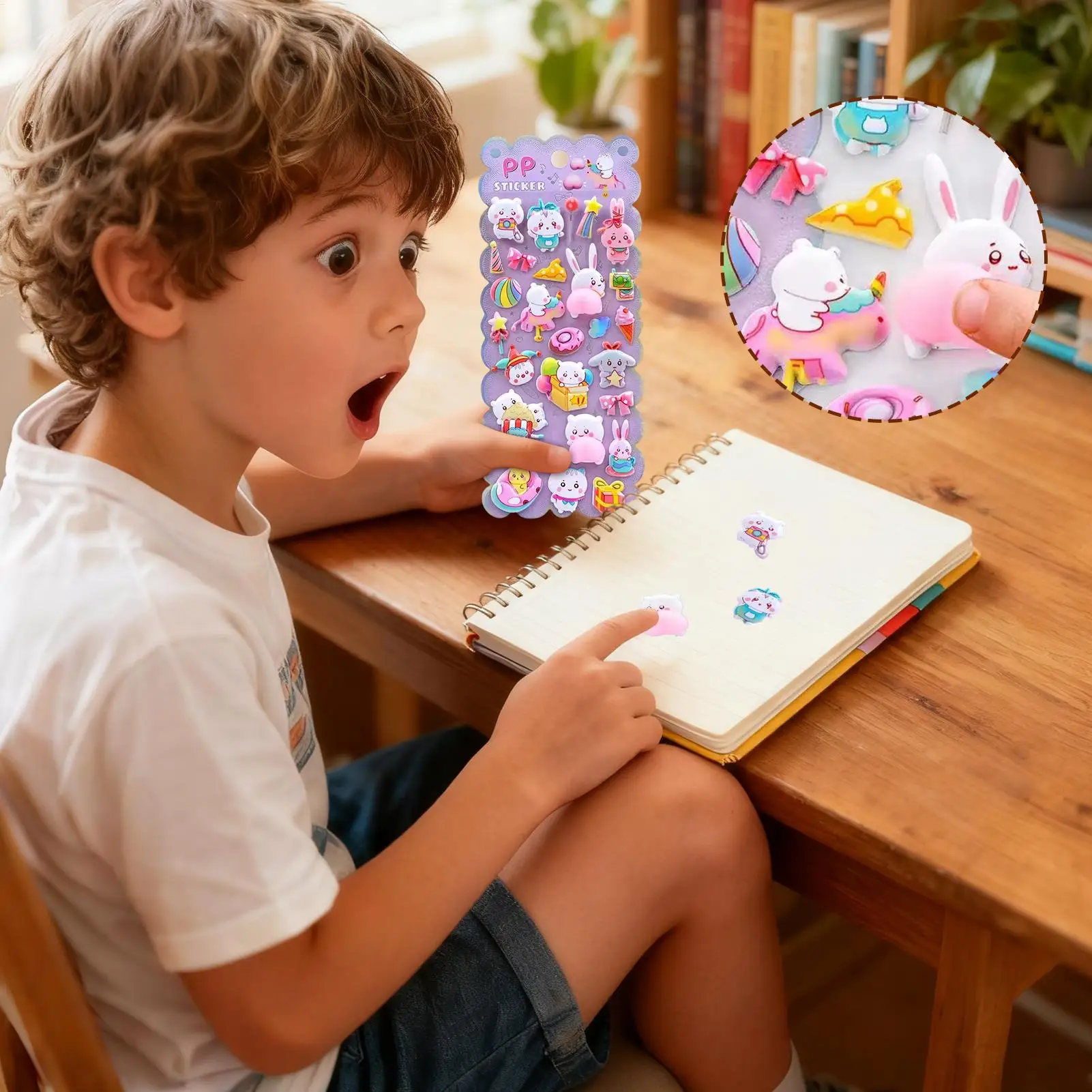 ملصقات ثلاثية الأبعاد لطيفة من مادة PVC مضحكة وقابلة لإعادة الاستخدام وقابلة للإزالة للأطفال لحفلات الفصول الدراسية وأعياد الميلاد وعيد الميلاد والمنزل #3