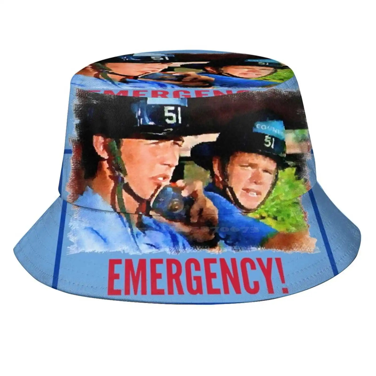 Emergency Paramedics Sun Cap Fisherman Hat Bucket Hats Paramedics Emergency Tv Show 70S Firehouse Squad Los Angeles Fire