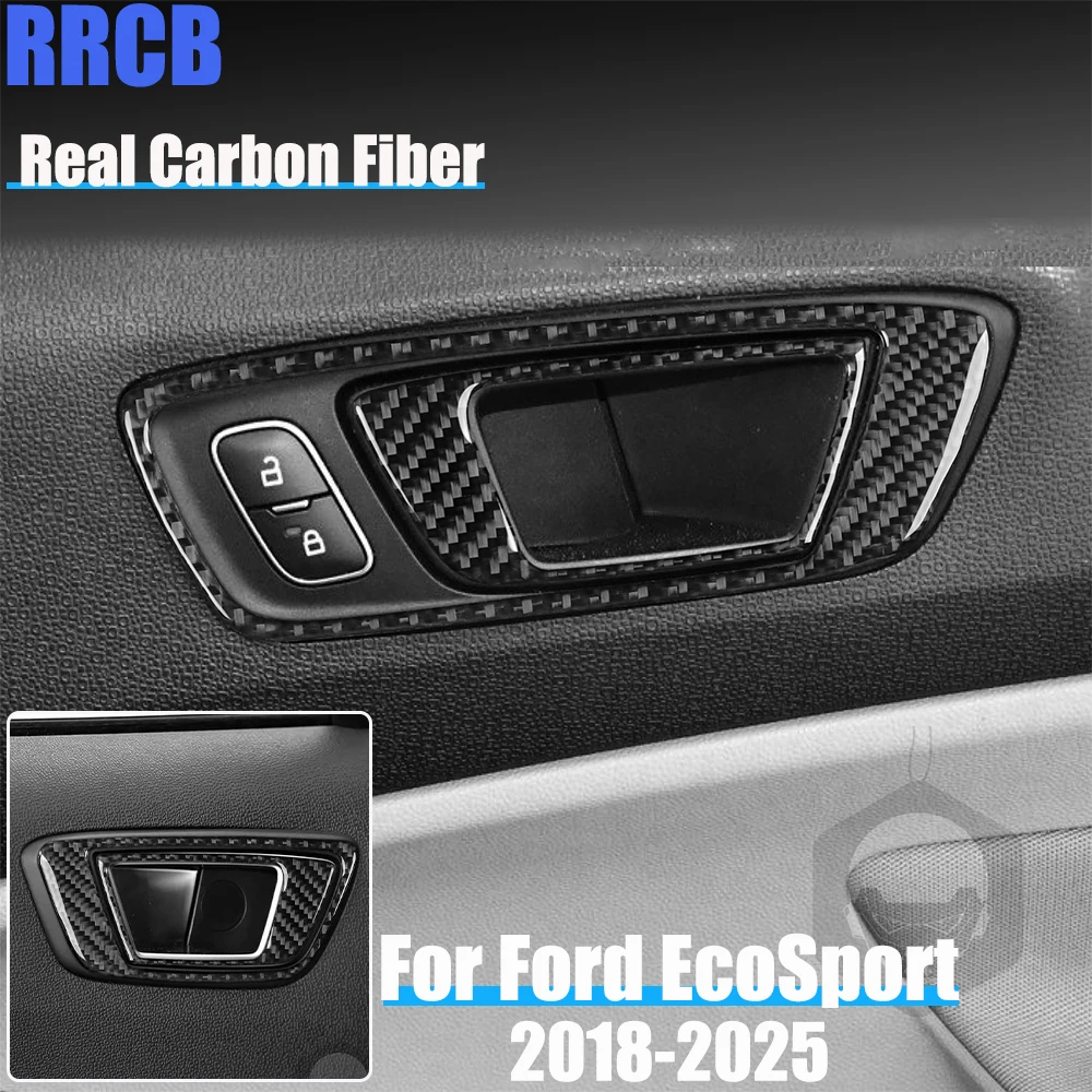 

Набор автомобильных аксессуаров из настоящего углеродного волокна, набор дверных ручек, мягкая наклейка на чехол для Ford EcoSport 2018 2019 2020 2021 2022 2023 2024 2025