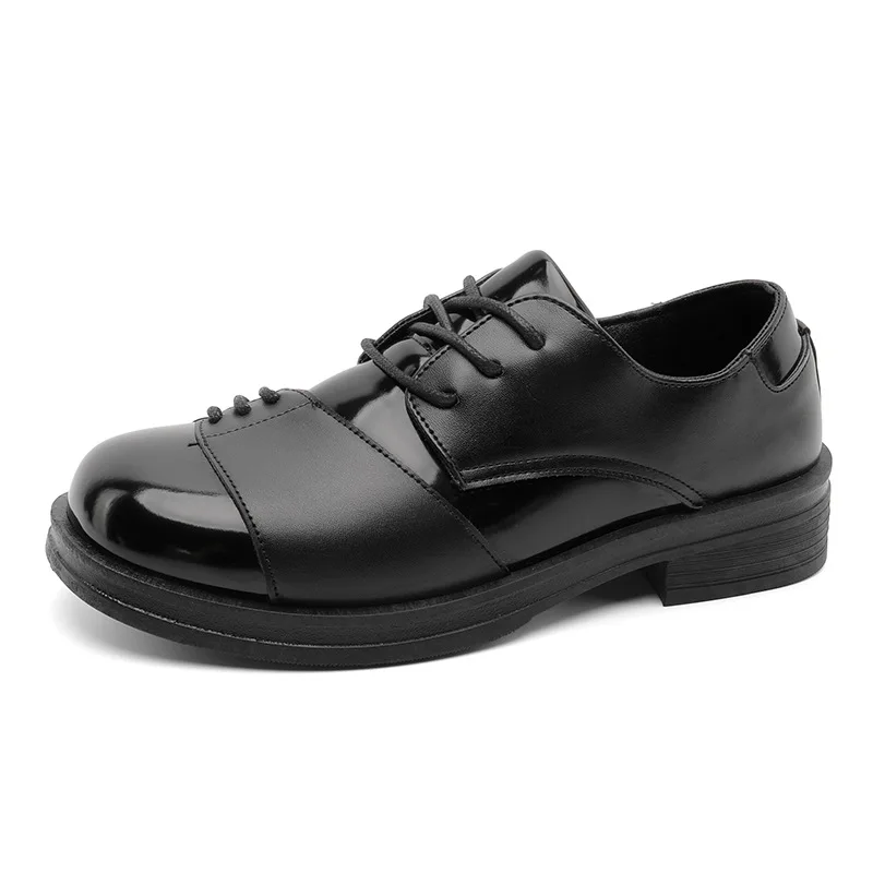 

2025 Male Leather Derby Shoes Men New Retro Work Shoes Spring Autumn Derby Shoes High street Low Top Man Casual Flats