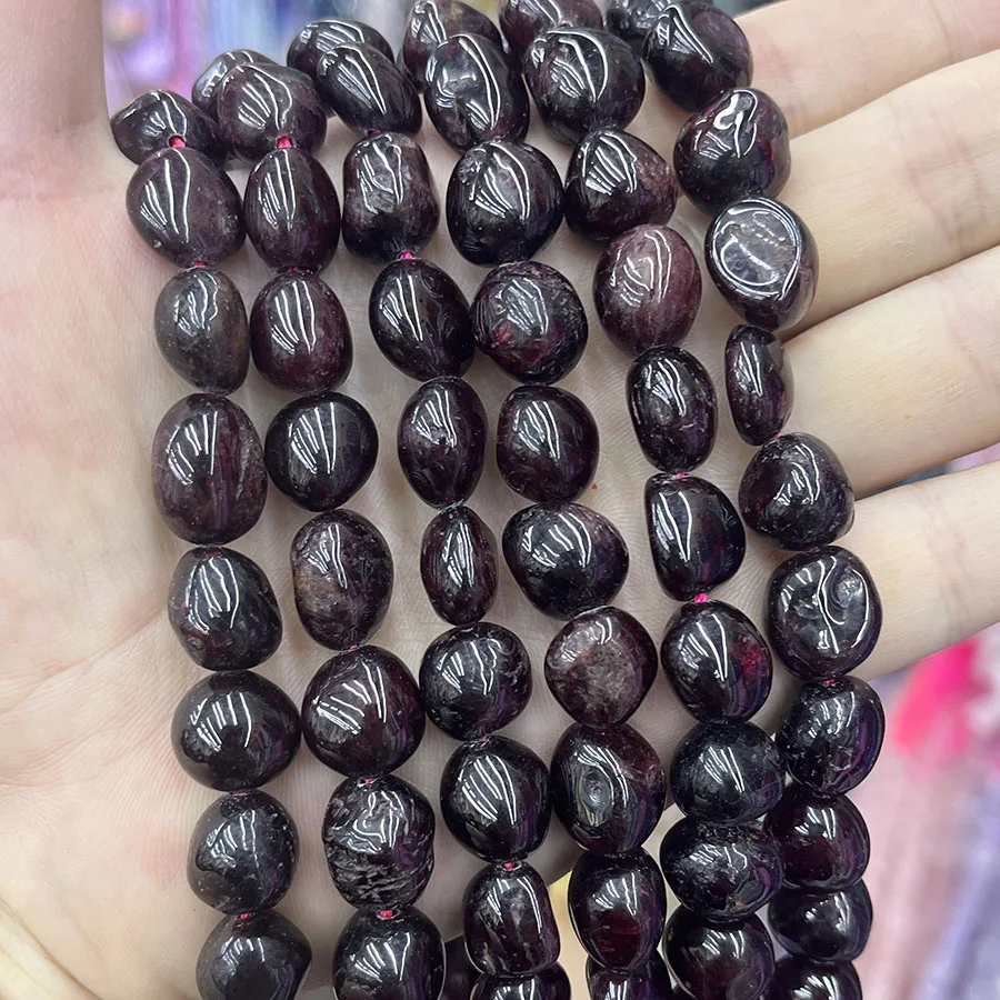 Natural Crystal Garnet Conformal Stone Irregular Faceted Loose For Jewelry Making DIY Necklace Bracelet 15\'\'12-13mm