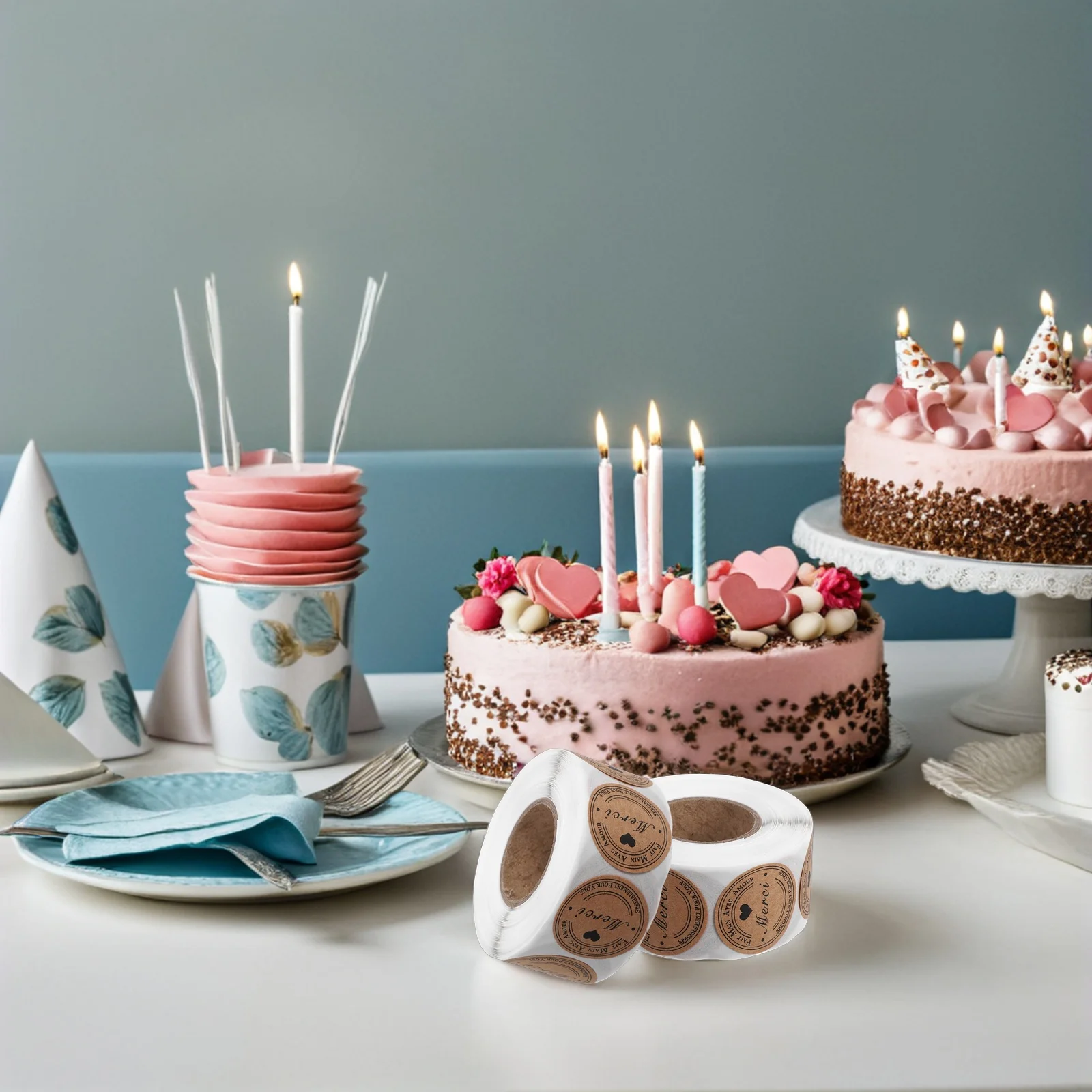 Self Adhesive French Thank You Stickers for Small Business Envelope Seals Present Wrapping Elegant Appreciation Labels