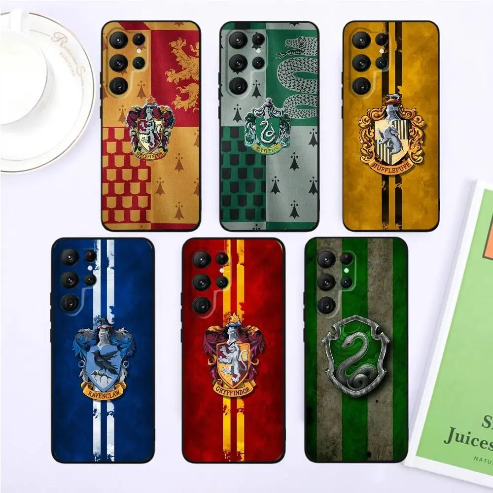 

Cool H-Hufflepuff Crest Phone Case For Samsung S25,S24,S23,22,21,Ultra,Pro,S10,S30Plus,20lite Black Cover