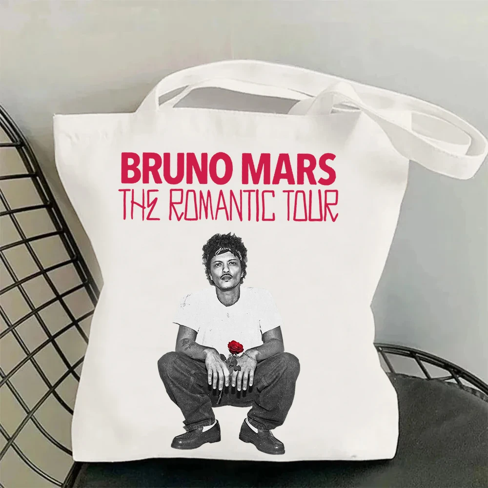 

Bruno Mars The Romantic Tour 2026 Canvas Bag Shopping Y2k Shopping Tote Bag Shopper Bag