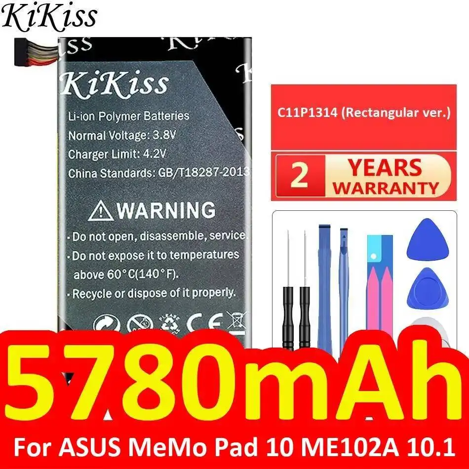 

Аккумулятор для планшета C11P1314 прямоугольной формы, 5780 мАч, высокоэффективный, для Asus Memo Pad 10 ME102A 10.1