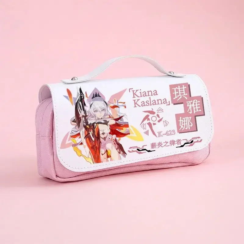 Honkai: Sterns chiene Raiden Kiana Kaslana Feder mäppchen Cosplay Stift Tasche Schüler Aufbewahrung tasche Bleistift box Bleistift beutel