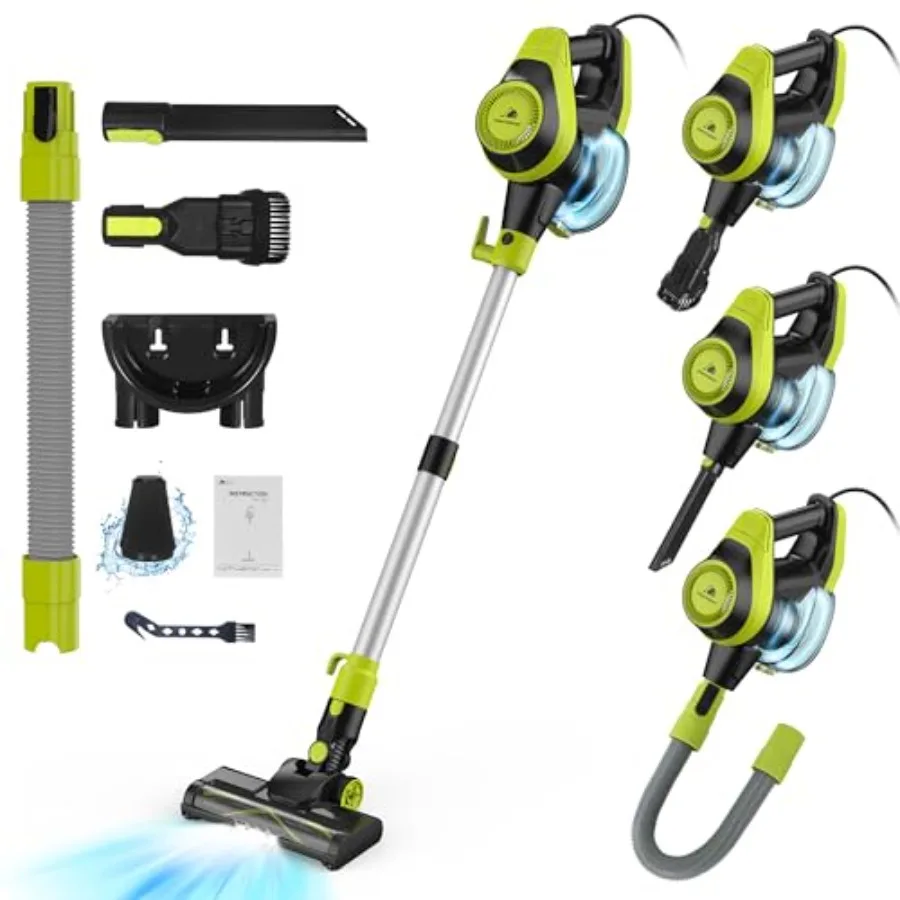 

23Feet Corded Vacuum Cleaner2 Operation Mode Powerful Suction Stick 19''-30'' Adjustable Tube Handheld Vac for Hard Floors Carp