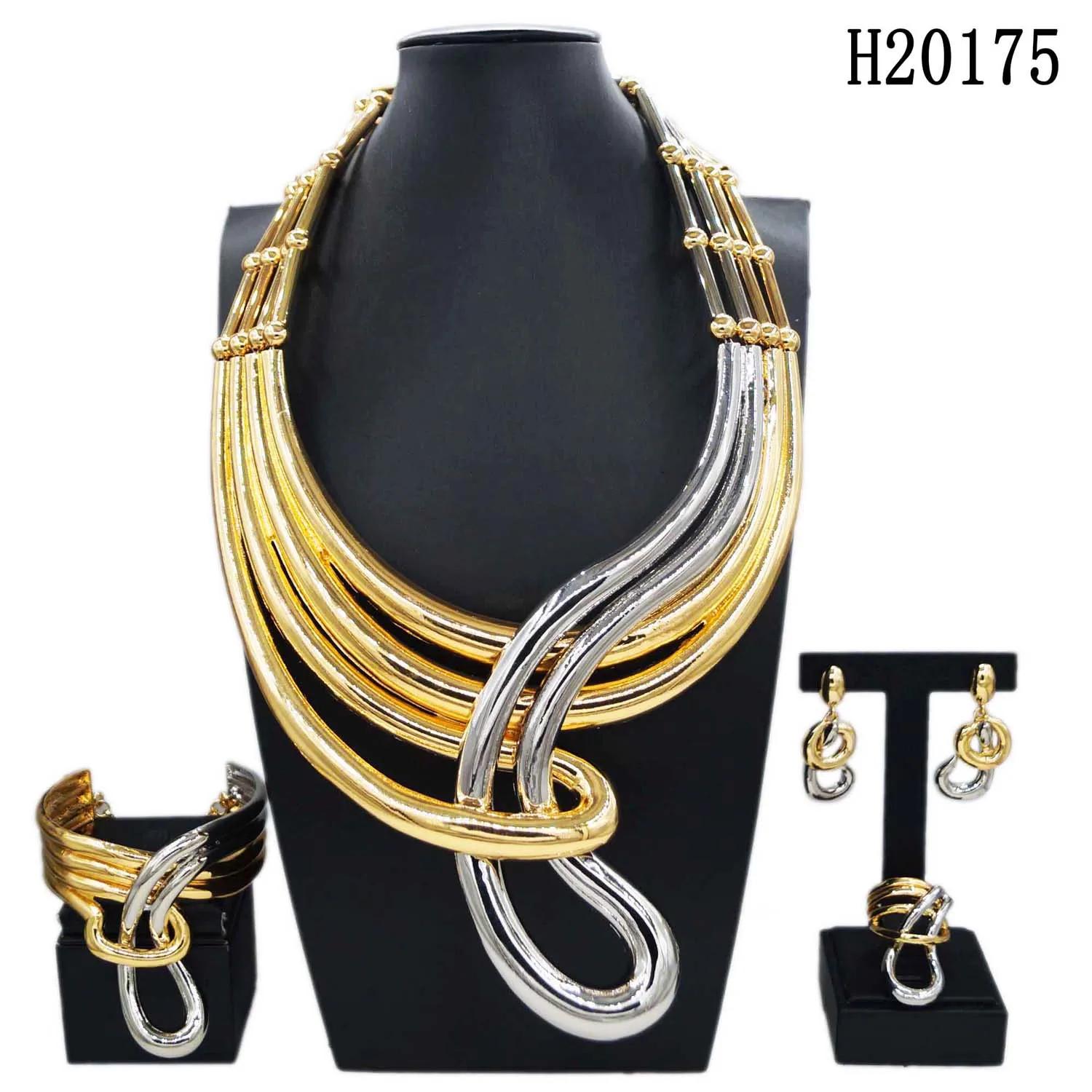 Yuleili Brazil gold-plated luxury four-piece set serpentine chain simple personality exquisite heavy industry fashion daily