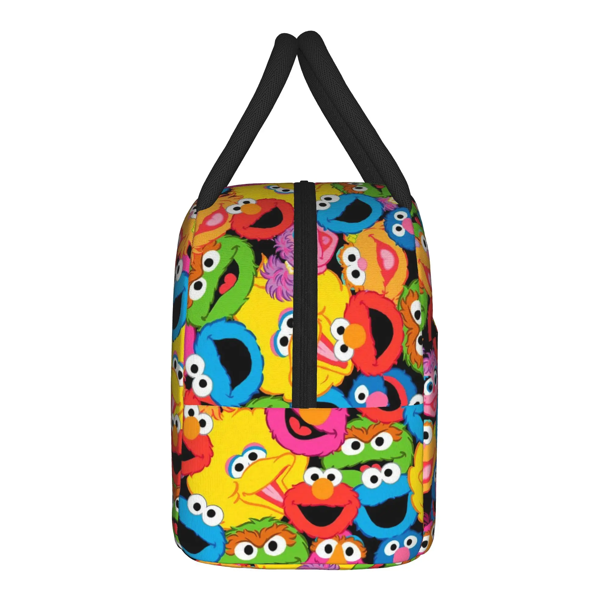 Elmo Insulated Lunch Bags Cooler Bag Reusable,Lunch Container Sesames Streets High Capacity Tote Lunch Box Food Handbags