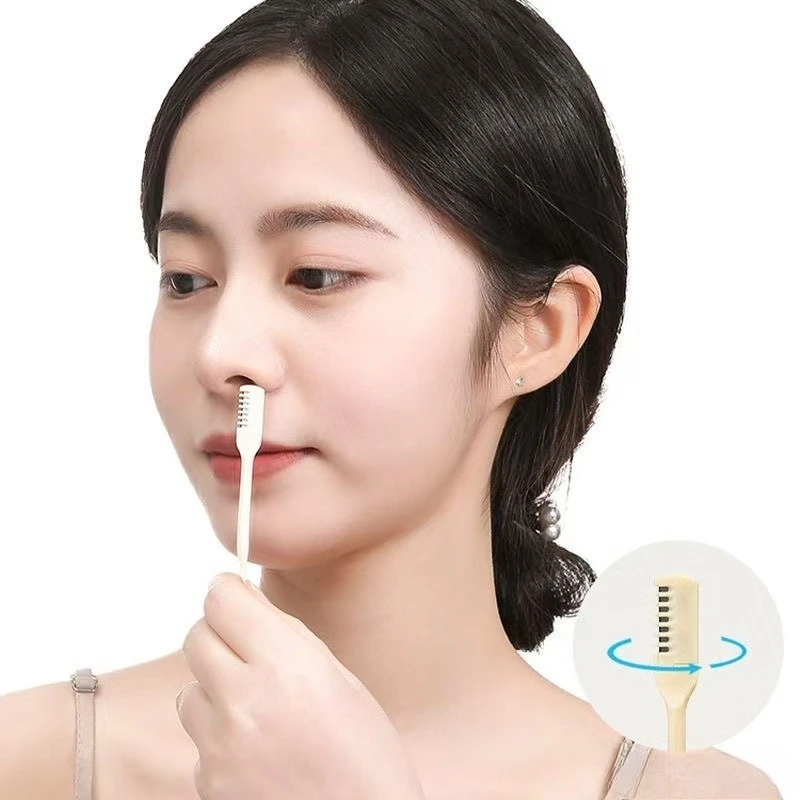 2pcs Color Random Double-Tip Nose Hair Cleaner and Trimmer, 360-degree rotation without any lag, suitable for both men and women
