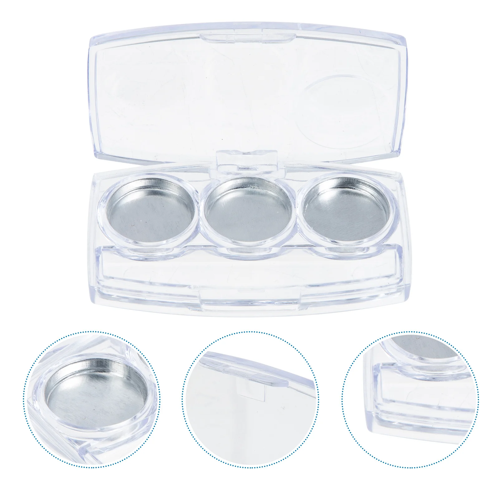 6Pcs Mini Eyeshadow Case with Compartments Refillable Dispenser for Eyeshadow Blusher Powder Foundation Travel-Friendly