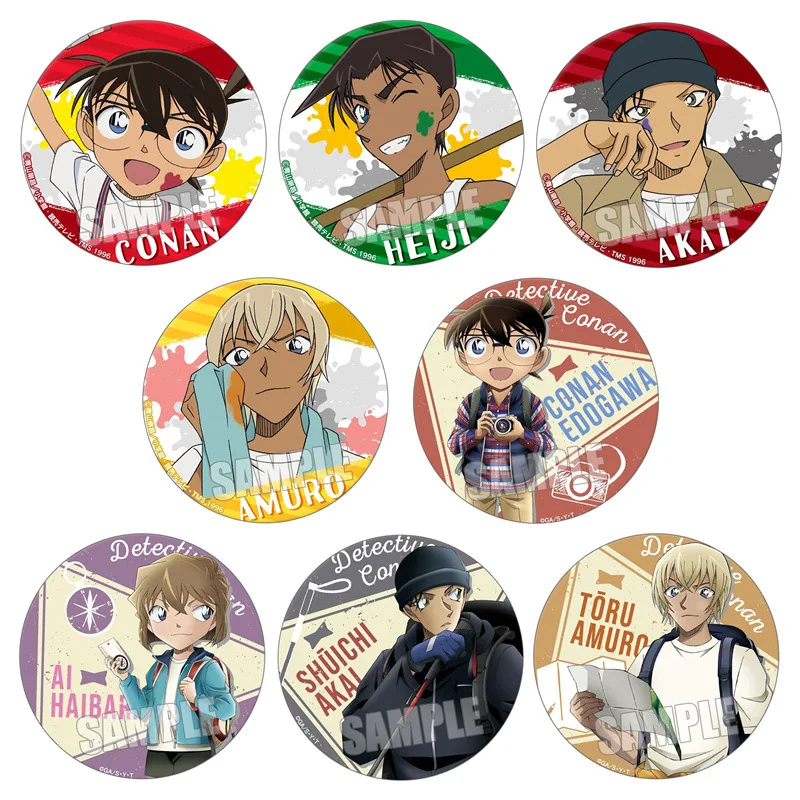 Lencana Detektif Conan Akai Shuichi Amuro Tooru Haibara Ai Hattori Heiji Bros Anime Stok Tersedia T
