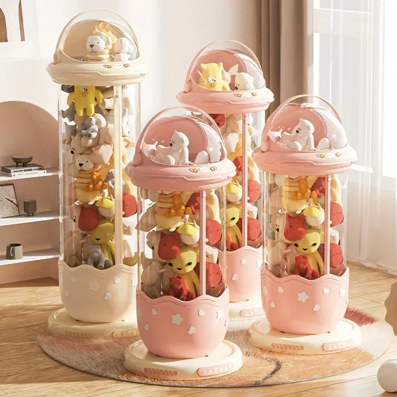

Transparent Doll Storage Box Children's Plush Toys Storage Boxes Astronaut Plastic Stuffed Home Storage Organization Zipper Bin