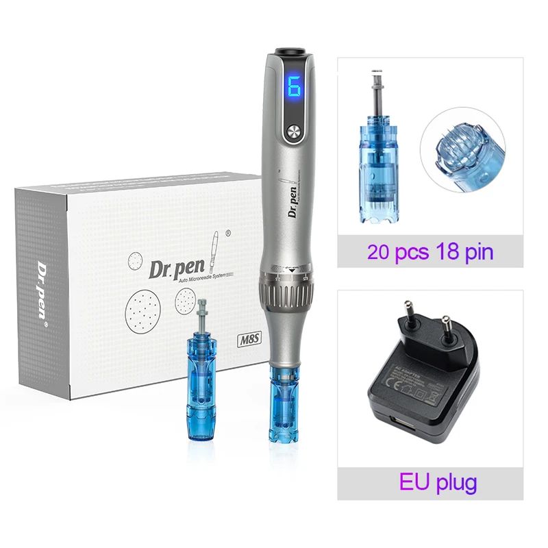 Authentieke Dr. Pen Ultima M8S met 22 naaldpennen Microneedling Pen Draadloze Derma Pen Beautyapparaat naaldlengte 0,25 mm