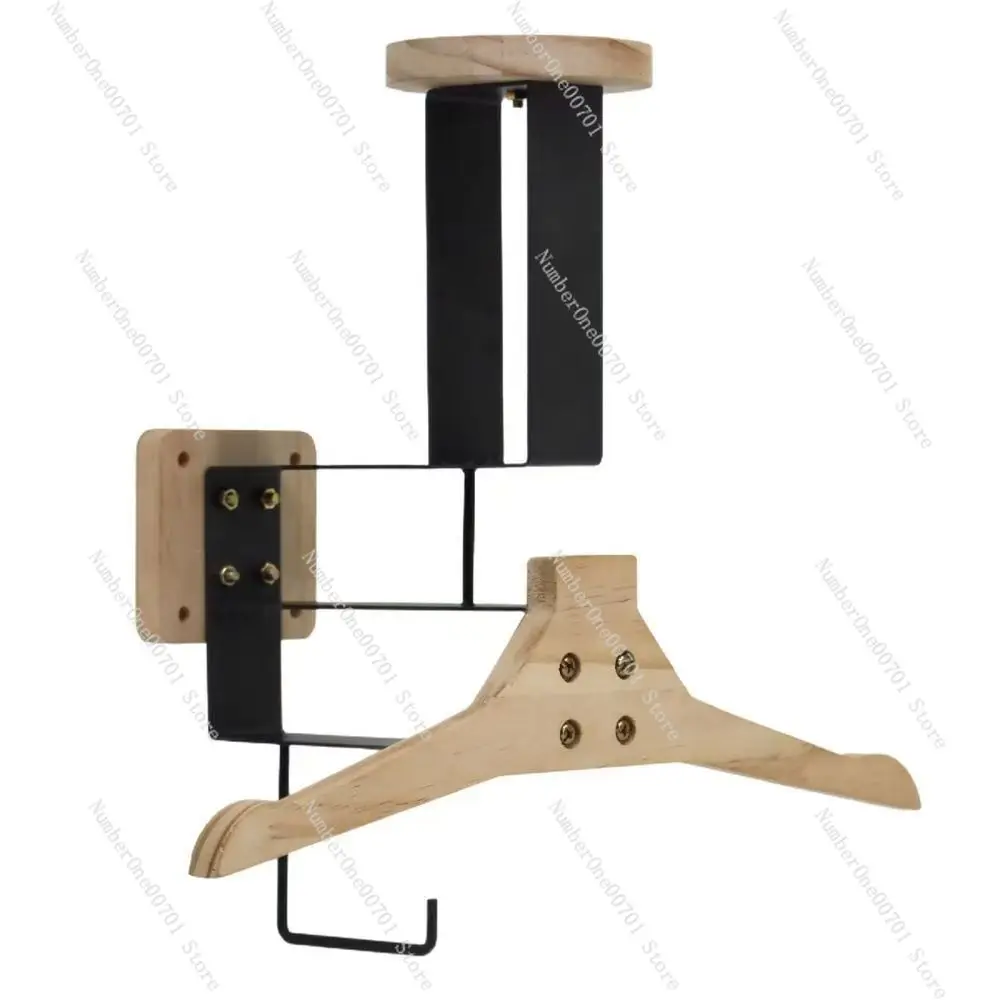 Motorcycle PC full helmet bracket, original color, solid wood, double adjustment, 800g wall-mounted tactical equipment rack view 4