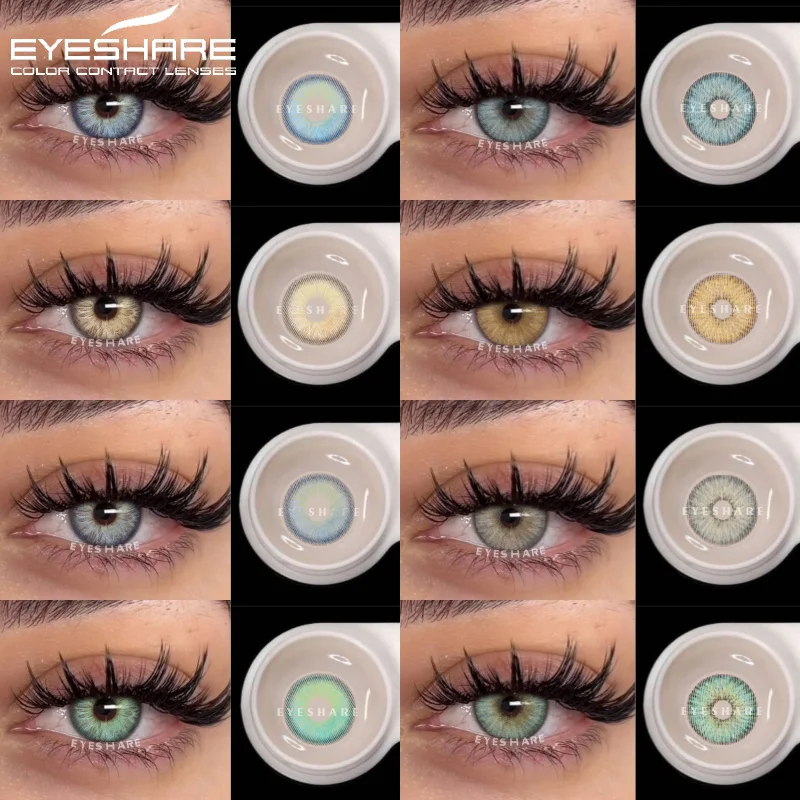 EYESHARE 1Pair Fashion Colored Contact Lenses New Gray Lenses Blue Eye Contacts Cosmetic Green Eye Lenses Yearly Color Eye Lens