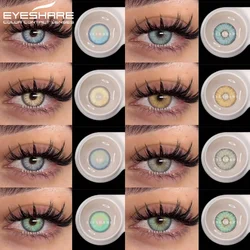 EYESHARE 1Pair Fashion Colored Contact Lenses New Gray Lenses Blue Eye Contacts Cosmetic Green Eye Lenses Yearly Color Eye Lens