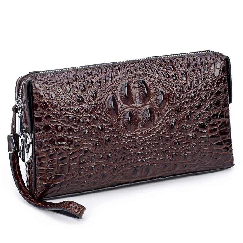 Men's Business Handbag PU New Crocodile Print Large Capacity Casual Head Leather Briefcase wallet card holder storage bag ita
