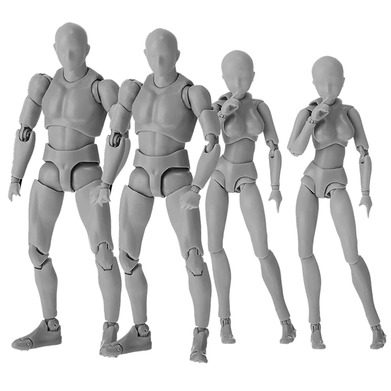 4 Sets Drawing Action Figures Body Artists PVC Figure Model Drawing Mannequin Figure