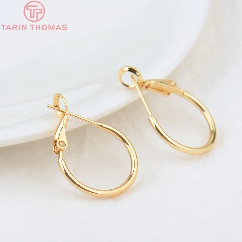 

(2050)10PCS 18x1.5MM 20x2MM 24K Gold Color Brass Round Earrings Hoop High Quality DIY Jewelry Making Findings