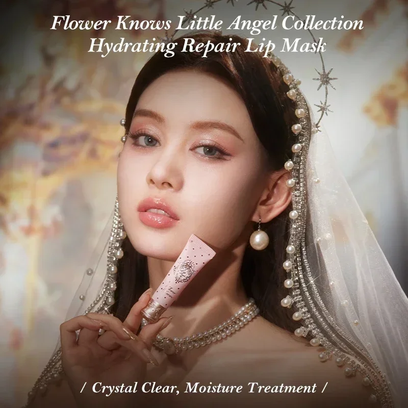 Flower Knows Little Angel Series Collection Hydrating Repair Lip Mask Crystal Clear Texture Refreshing Lip Care Cream