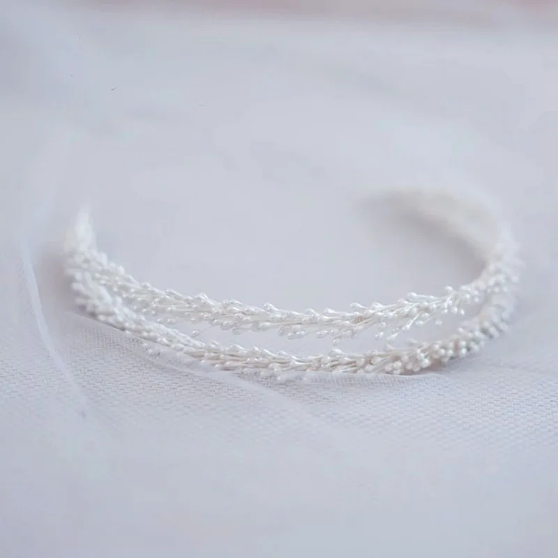 SLBRIDAL Handmade Ins Style Luxury Rhinestone Crystal Flower Bridal Tiara Headband Wedding Bridesmaids Crown Women Hair Jewelry