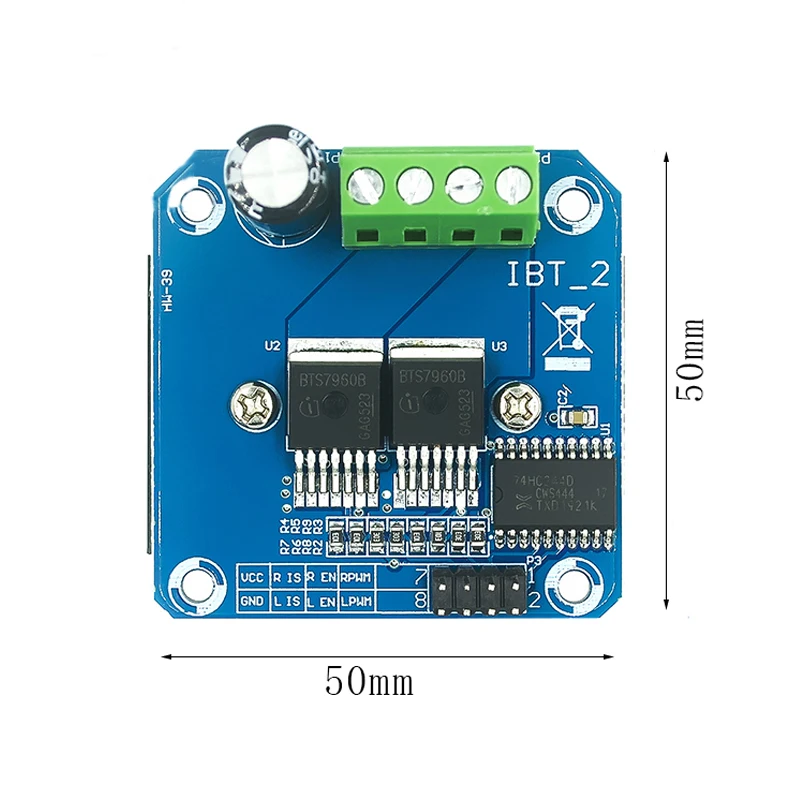 Current Limiting Control Semiconductor Refrigeration Drive Module BTS7960 43A for High Power Intelligent Vehicle