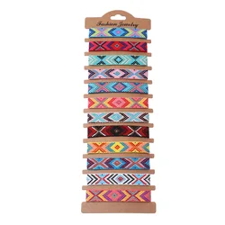 12Pcs/set Hot Selling Woven Bracelet Nepalese Ethnic Wind Hand-woven Rainbow Lucky Transshipment Friendship Bracelet