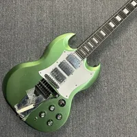 Free Shipping 6-String Green SG Electric Guitar 3H Pickups Mahogany Body Tuilp Tuners Rosewood Fingerboard Chrome Hardware