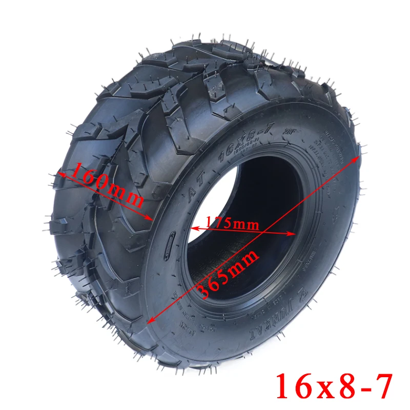 ATV 16X8-7 Inch Vacuum Tyre 16*8-7 Tubeless Tire For Go kart Quad Dirt Bike Lawn Mower Farm Vehicle Tool Vehicle Off-Road Tires