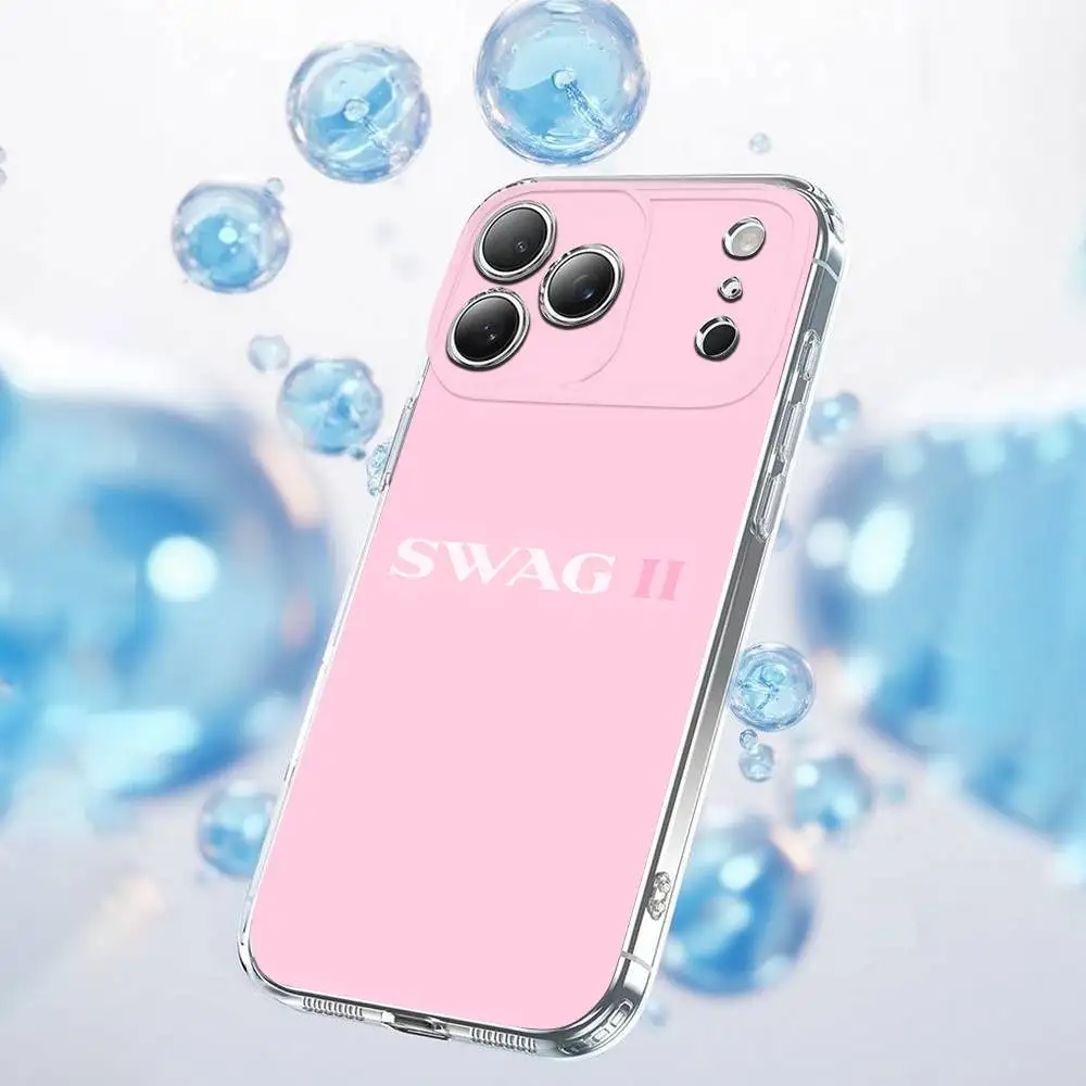 Casing HP J-Justin B-Bieber Swag II untuk iPhone 17,16,15,14,13,12,11 Plus,Pro,Max,Plus,E,Air,Mini Transparan