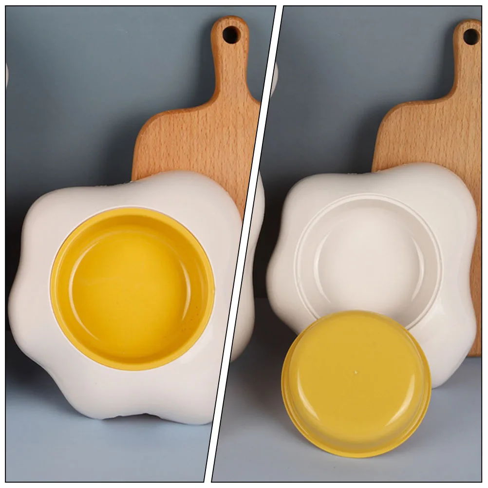 

Egg Yolk Cat Bowl Safe Reusable Plastic Dog Food Holder, Non-Tip Pet Feeding Bowl For Cats Puppies Rabbits, Cute Home