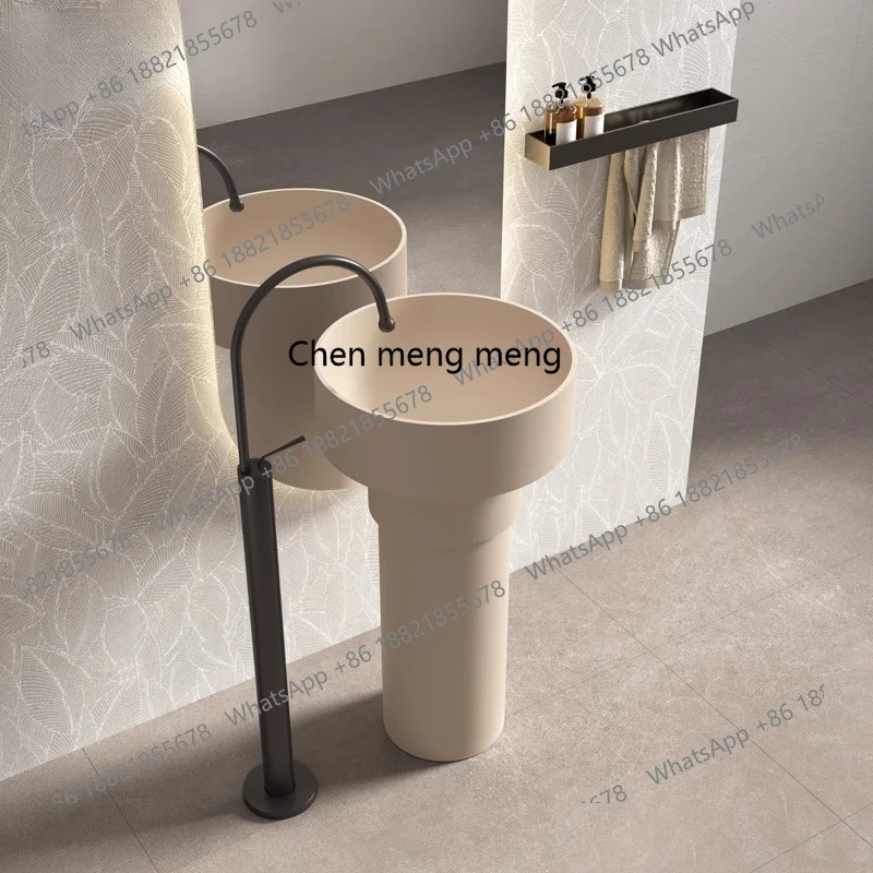 

Bathroom integrated floor-to-ceiling washbasin artificial stone, household balcony outdoor column basin