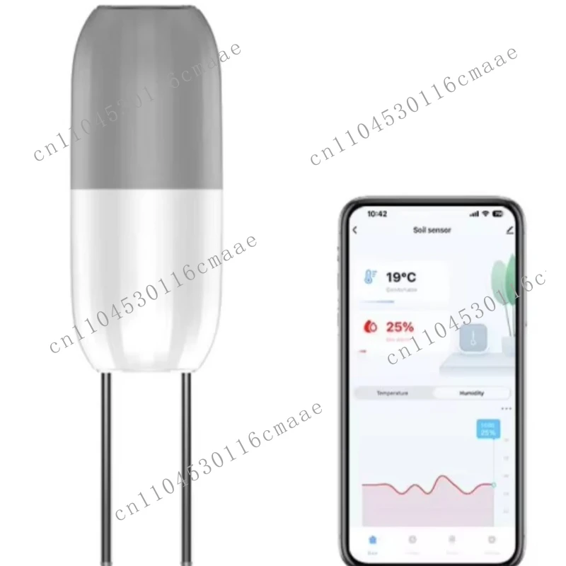 Tuya WiFi Soil Temperature & Humidity Sensor 2.4G Smart Soil Moisture Meter App Compatible for Garden Plant Flower