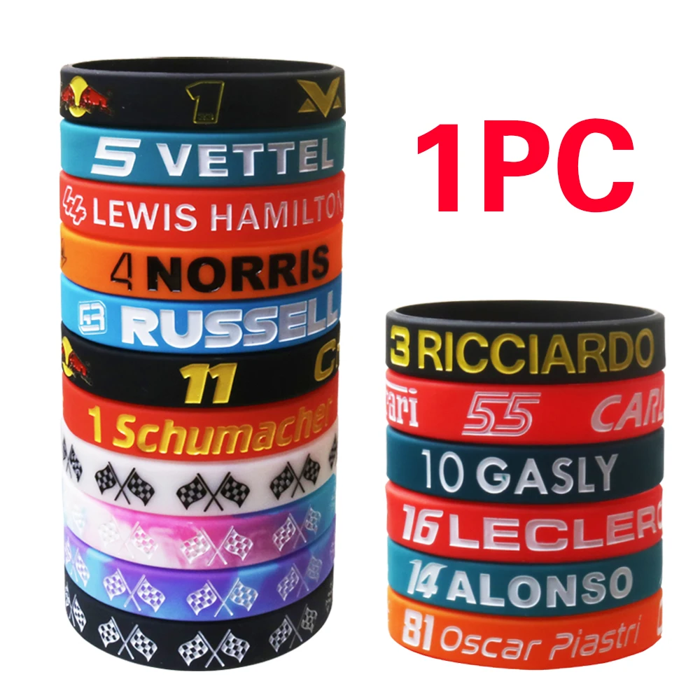 1 шт. силиконовый браслет гоночный флаг открытый спорт подарок на день рождения модные украшения водителя формулы водонепроницаемый браслет