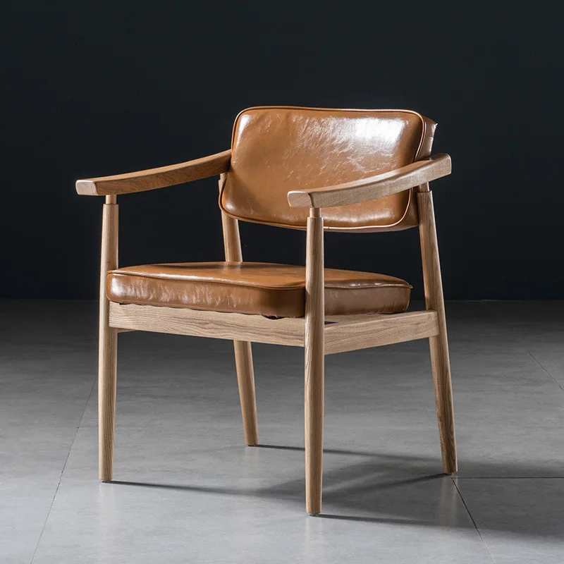 Chaise de salon nordique en bois pour loisirs, mobilier de maison, de salle à manger, Design moderne, fauteuil de négociation pour loisirs