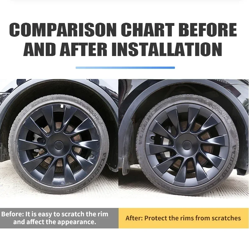 4 pçs para tesla modelo y 20 Polegada roda desempenho hubcap remendo substituição tampa da roda aro completo capa acessórios hub cap 2020-2024