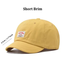 Short Brim Baseball Cap for Men Cotton Soft Women's Summer Cap Visor Outdoor Casual Sun Hats