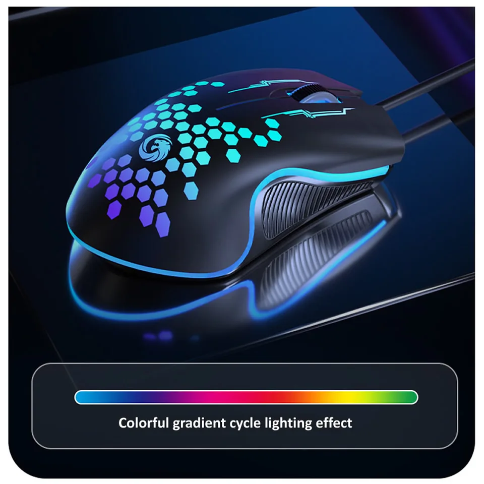 Mute Wired Gaming Mouse 1000 DPI Optical 3 Button USB Mouse With RGB BackLight Mute Mice for Desktop Laptop Computer Gamer Mouse