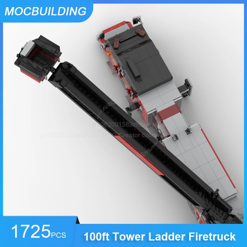 ตัวต่อ MOC บล็อก สมีล ซีรัส รถดับเพลิงแบบมีบันไดสูง 100 ฟุต รุ่นประกอบเอง DIY ของเล่นสะสมสร้างสรรค์ ของขวัญ 1725 ชิ้น