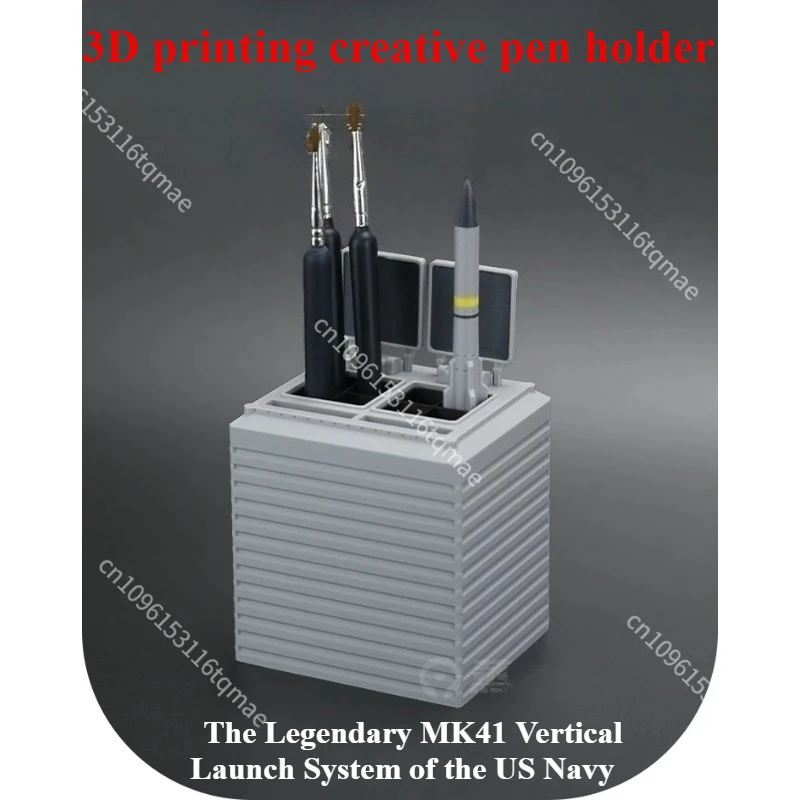 

3D Printed Pen Holder Legendary US Navy MK41 Vertical Launch System Desktop Ornament Storage Box Military Enthusiast Collection