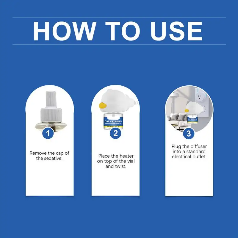 Cat Calming Diffuser Cat Emotion Diffuser 45ml Long Lasting Pheromone Plug-in Relaxants Calm Relaxing Natural Pheromone Diffuser