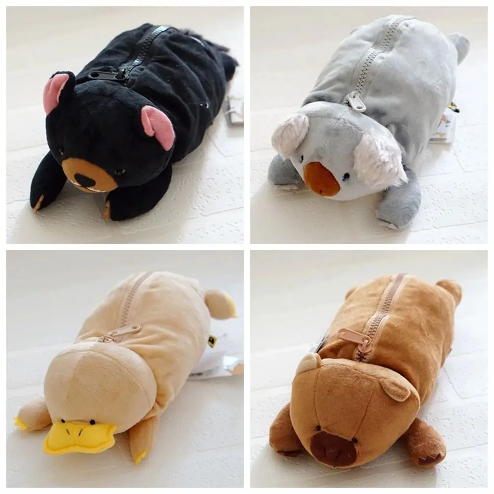 

Wombat Family Plush Pencil Case Stuffed Animal Black Dog Stationery Bag Cosmetics Case Platypus Koala Pencil Bag Coin Purse