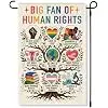 RZHV Big Fan of Human Rights Double-Sided Garden Flag for Outdoor House Yard Sign Garden Decor, Tree of Life Progressive Fro llz