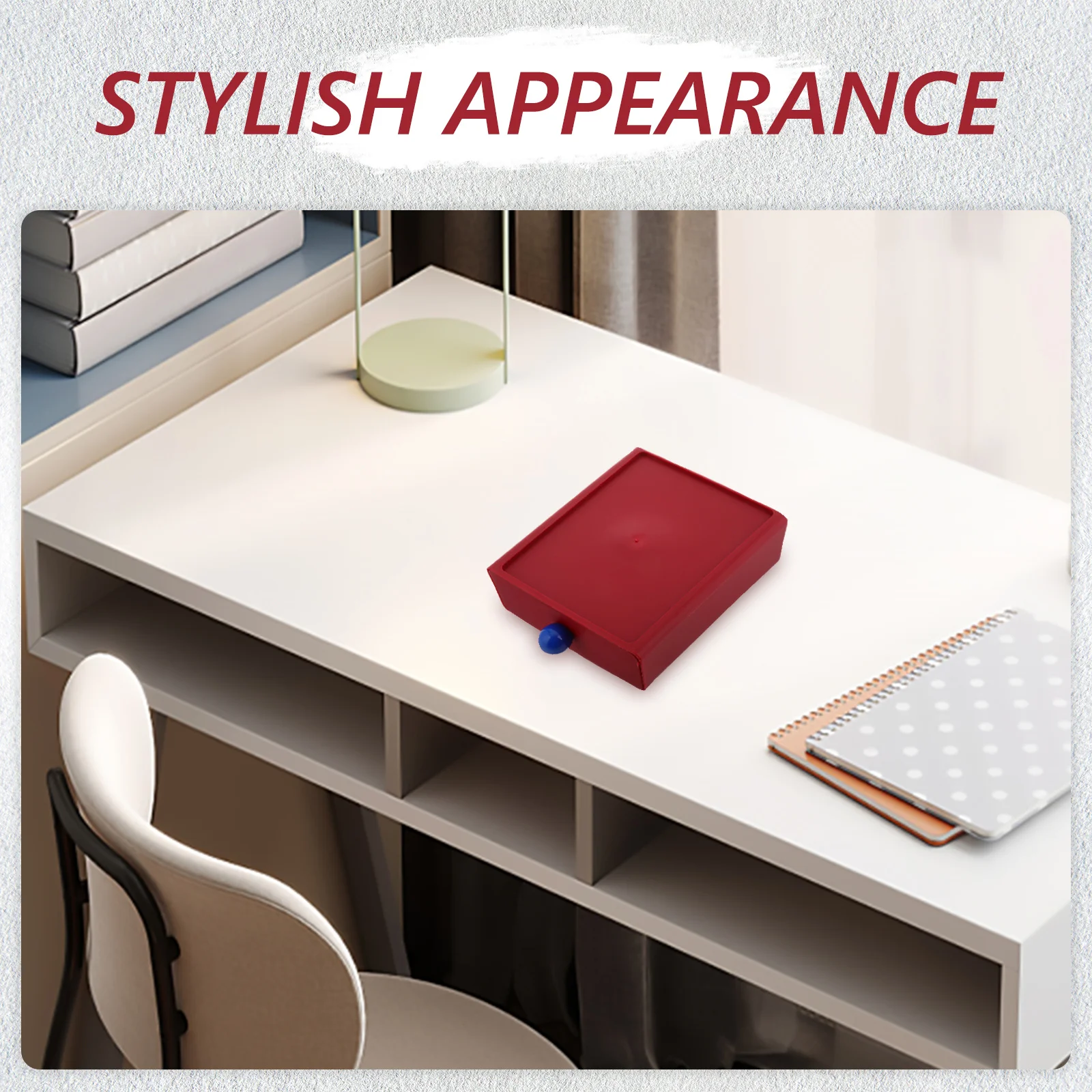 

Red Plastic Desktop Organizer Box Stackable Drawer Storage for School Supplies Dormitory Makeup Desk Accessories