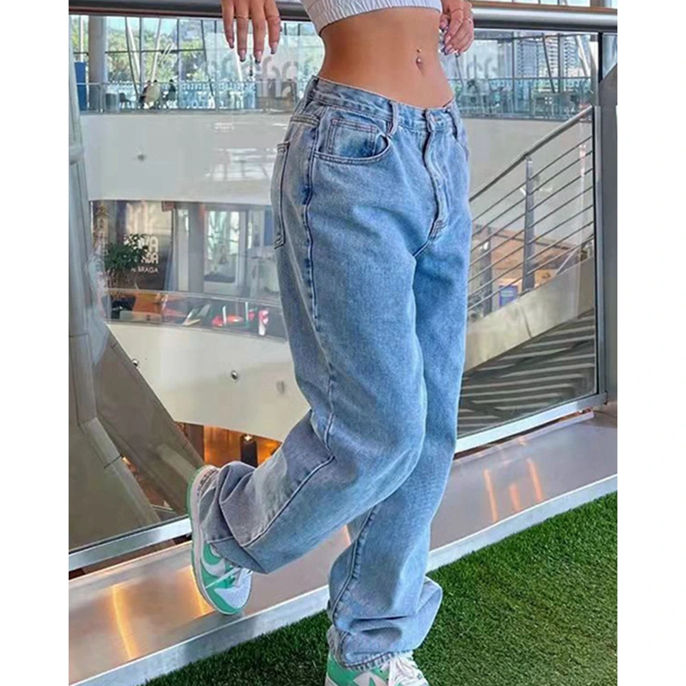 Women's Wide Leg Baggy Pants Washed Jeans Pants for Women Casual Long Pants Streetwear Y2k Wide Leg Pants Women