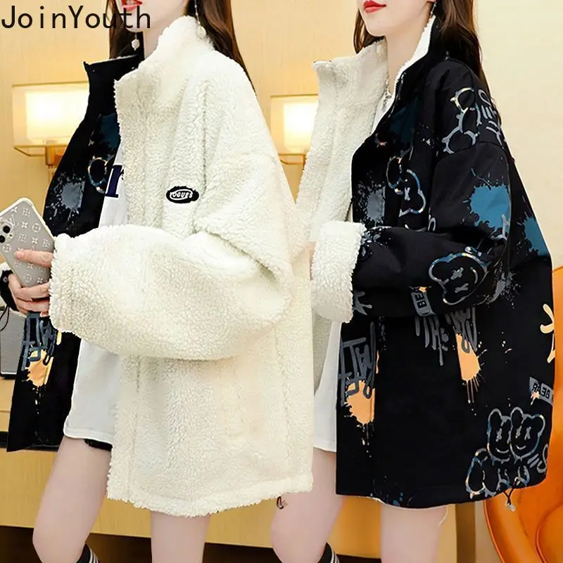 Winter Clothing Oversized Coat Fashion Thicked Casual Y2k Jackets