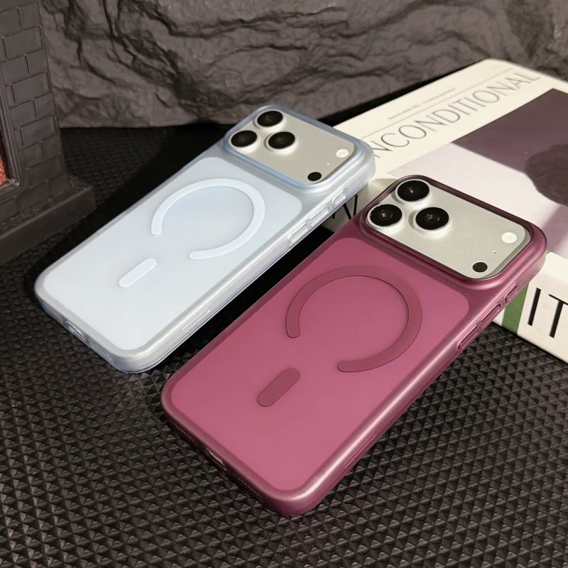 Ultra-Thin Translucent Matte Magnetic Case for iPhone 18 17 Pro Max 18Pro PC Slim For Magsafe Wireless Charge Shockproof Cover