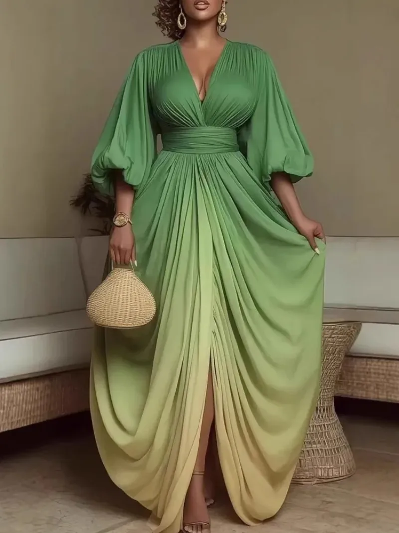 

African Dresses For Women Elegant Spring Summer 3/4 Sleeve Dashiki Maxi Dress Ladies Traditional African Clothing Outfits 2026